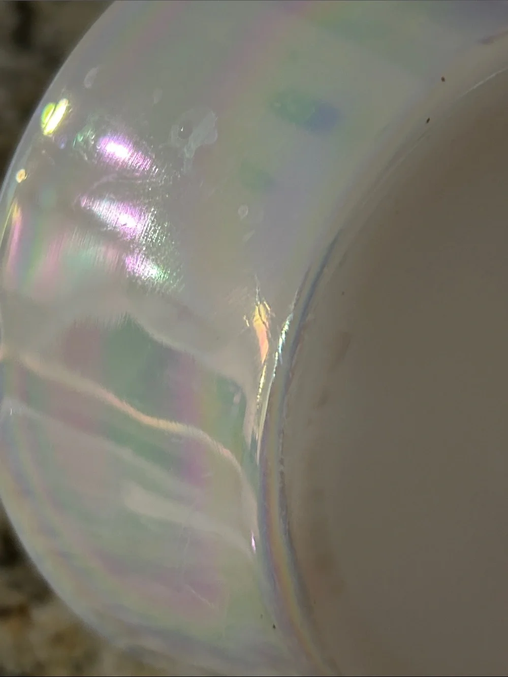 Vintage Federal Moonglow Iridescent White Ceramic Serving Bowl